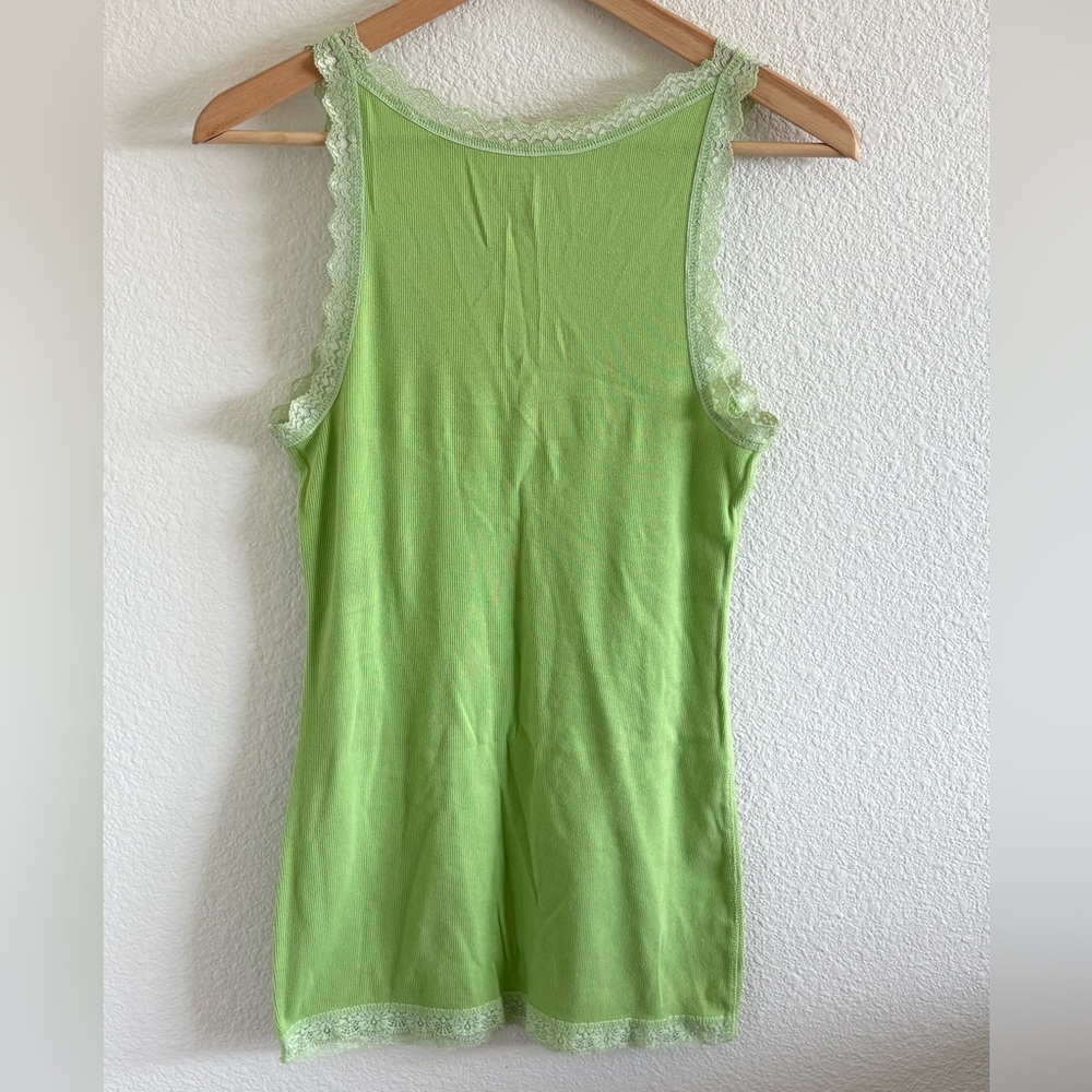 Women’s Y2K Tank Top Cami Size M Lace Trim 2000s Mcbling - Picture 5 of 7